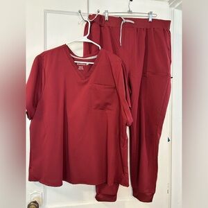 Fabletics Women’s Wine Color Scrub Set